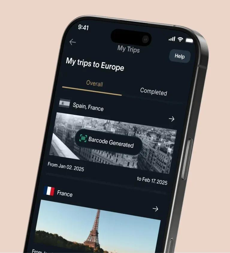 Karta trip to Europe — transactions detected and grouped by country for VAT refund