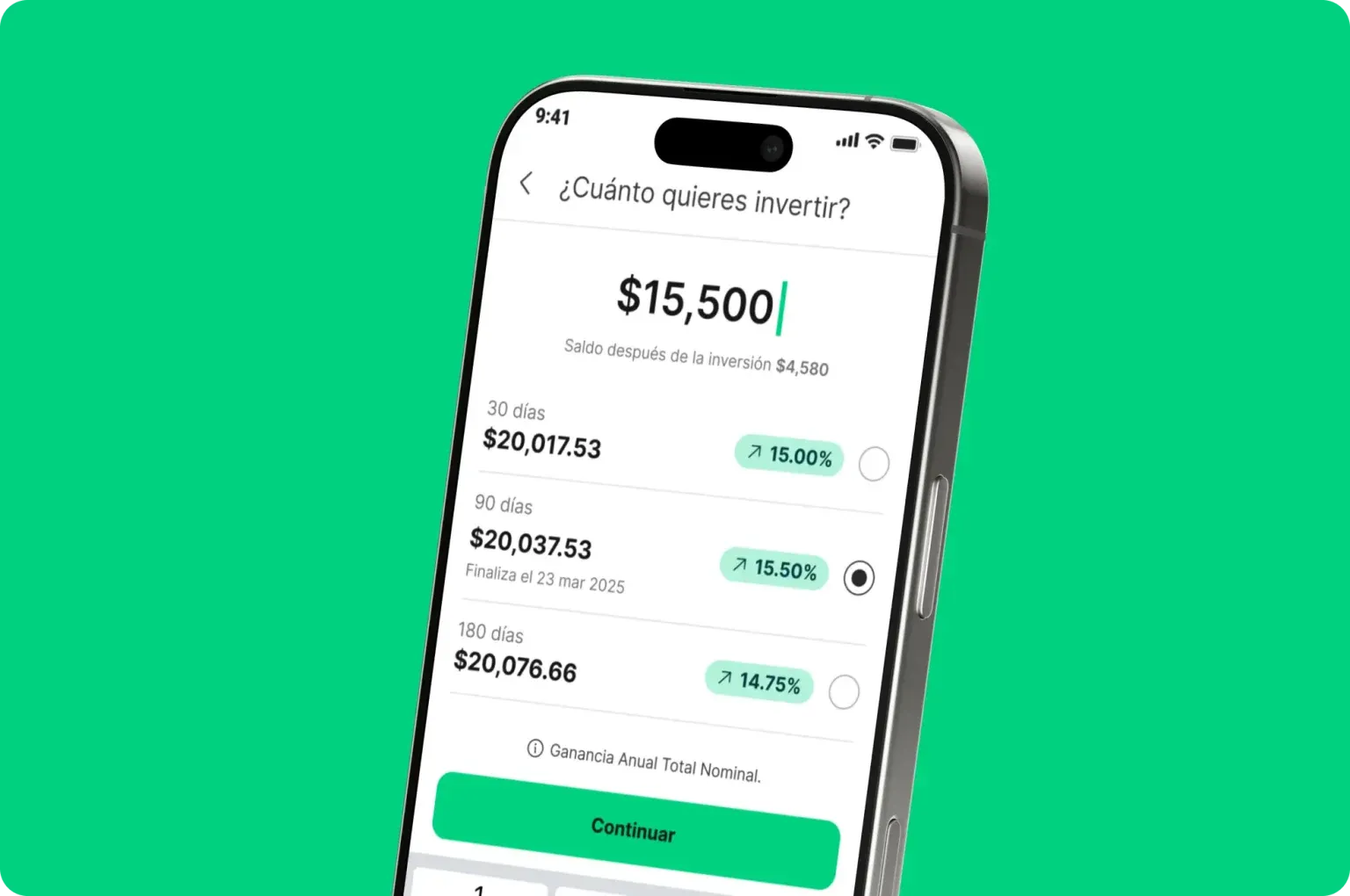 Stori Inversión+ mobile app held in-hand — real-world usage of the guided investing flow in Mexico